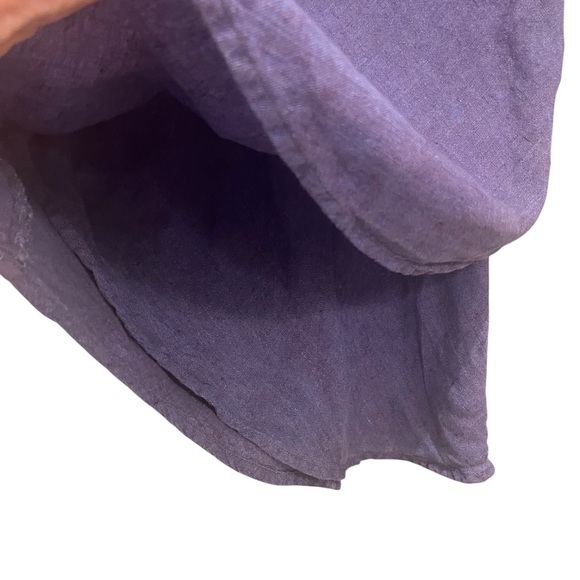 Flax 100% Linen Periwinkle Blue Short Sleeve Scooped Neck Top Sz M - Picture 11 of 11